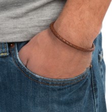 44%OFF メンズブレスレット 最大リード編みこみレザーブレスレット - エンドキャップ（男性用） Max Reed Braided Leather Bracelet - End Caps (For Men)画像